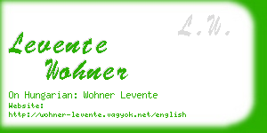 levente wohner business card